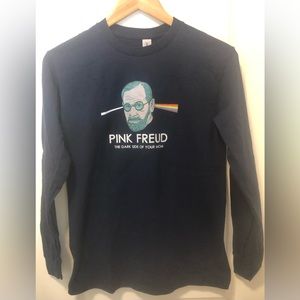 Gildan LNC Men's Pink Floyd Funny Freudian Crew Neck Long Sleeve T-shirt Size S